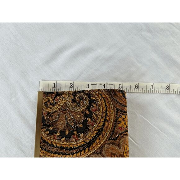 Chinese Laundry Clutch, Medium Size Handbag, Brown, Gold, Glitter, Velvety - Picture 4 of 9
